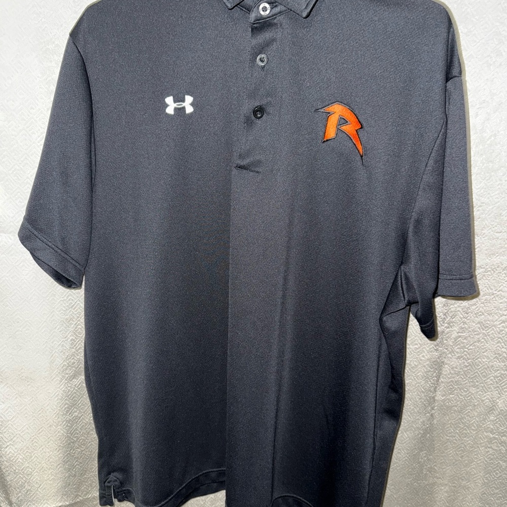 Under Armour Men's Dark Polo with Orange Logo